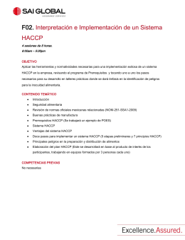 F02. Interpretación e Implementación de un Sistema HACCP