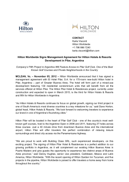 Hilton Worldwide Signs Management Agreement for Hilton Hotels