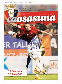 OSASUNA 18 Enero 2015:Osasuna 2012-13