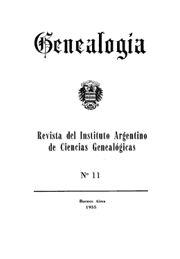 Genealogía : revista del Instituto Argentino de Ciencias