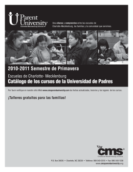 Catálogo de los cursos de la Universidad de Padres