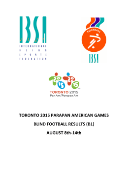 pdf - Results blind football Toronto 2015 Parapan American Games