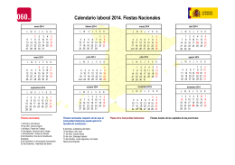 Calendario laboral Comunidad de Madrid 2014