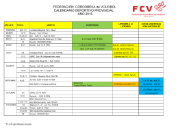 Calendario Deportivo Provincial 2015