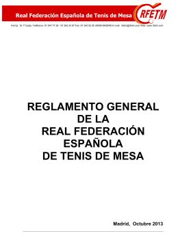 Reglamento General RFETM - Federación Española de Tenis de