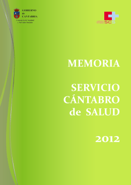 MEMORIA SERVICIO CÁNTABRO de SALUD