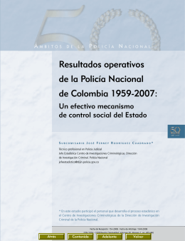 Resultados operativos de la Policía Nacional de Colombia 1959