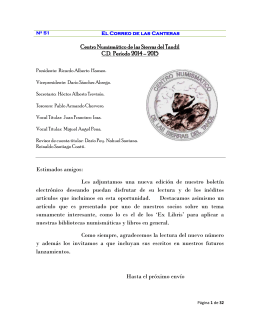 Centro Numismático de las Sierras del Tandil C.D. Período 2014