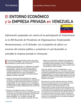 Testimonio: El entorno económico y la empresa privada en Venezuela