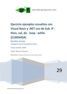 CU00345A Ejercicio resuelto ejemplo Visual Basic if then val do