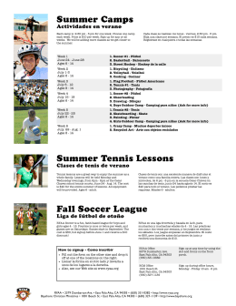 Summer Flyer 2013 - Ravenswood Youth Athletic Association