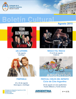 Boletín cultural agosto 2015