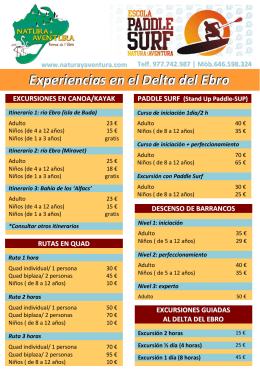 Experiencias en el Delta del Ebro