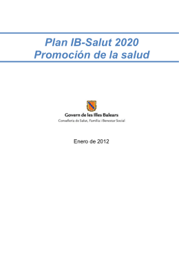 Plan IB-Salut 2020 Promoción de la Salud