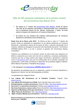 Resultados Finales Primera Versión eCommerce Day Bolivia 2015