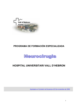 Neurocirugía - Hospital Universitari Vall d`Hebron