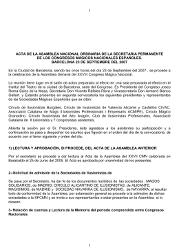 Acta Asamblea - Secretaría Permanente de Congresos Mágicos