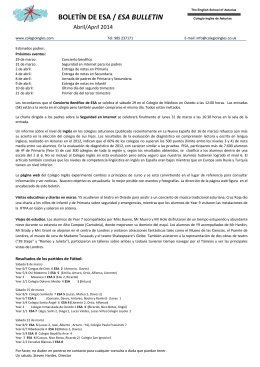 Boletín ESA abril 2014 - Colegio Inglés de Asturias