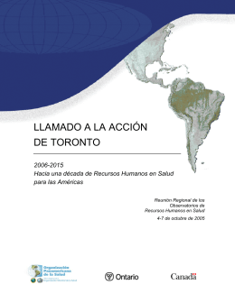 Acción de Toronto - Observatorio Regional de Recursos Humanos