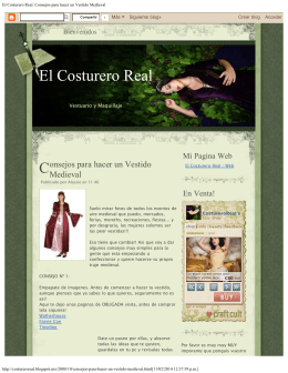 El Costurero Real: Consejos para hacer un Vestido Medieval