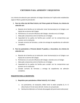 Criterios y Requisitos - Colegio Claretiano de Trujillo