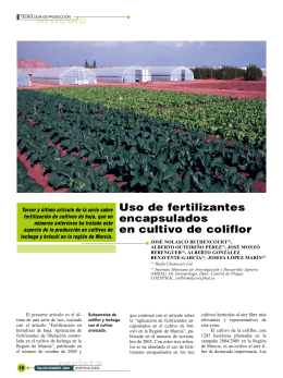 artículo revista Uso de fertilizantes encapsulados en cultivo de coliflor