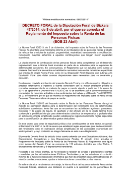 DECRETO FORAL de la Diputación Foral de Bizkaia 47/2014, de 8
