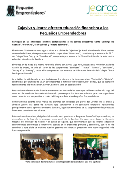 Cajaviva y Jearco ofrecen educación financiera a los Pequeños