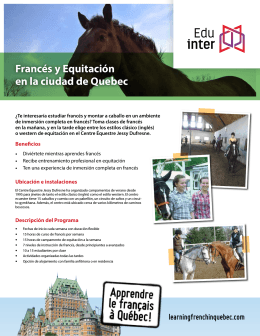 Francés y Equitación en la ciudad de Quebec - Edu