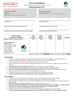 CITY OF WATSONVILLE Rebate Request Form