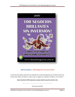100 Negocios sin inversión | www.ideasdenegocios.com.ar