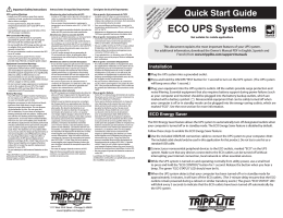 Quick Start Guide ECO UPS Systems