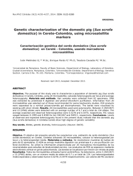 Genetic characterization of the domestic pig (Sus scrofa domestica