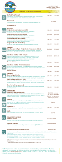 Listado de tarifas Junio 2014