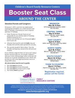 Booster Seat Class - Florida`s Center for Child Welfare