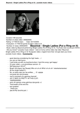 Beyoncé - Single Ladies (Put a Ring on It) : youtube