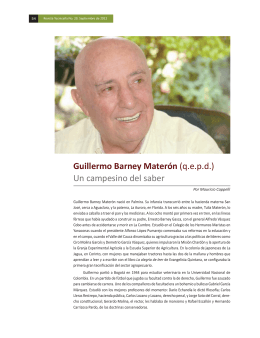 Guillermo Barney Materón (q.e.p.d.) Un campesino del
