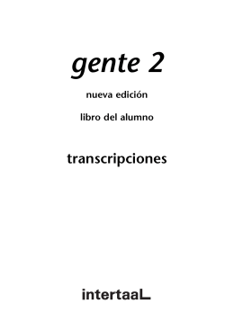 Gente 2 - nueva edición libro del alumno Transcripciones