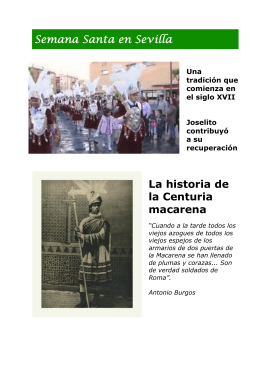 Semana Santa en Sevilla La historia de la Centuria macarena