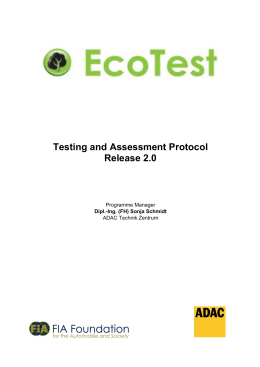 Testing and Assessment Protocol Release 2.0