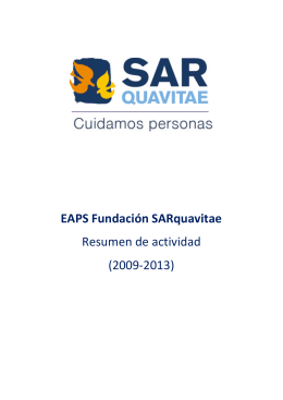 EAPS Fundación SARquavitae Resumen de actividad (2009