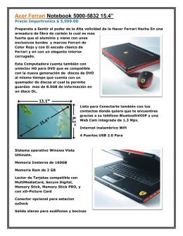 Notebook 5000-5832 15.4” Acer Ferrari