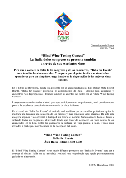 “Blind Wine Tasting Contest” La Italia de los