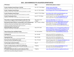 2013 – 2014 HOMMOCKS PTA VOLUNTEER OPPORTUNITIES