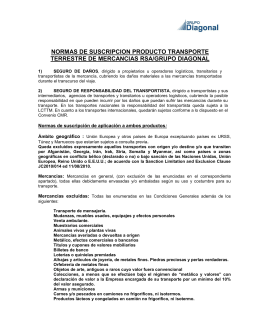 NORMAS DE SUSCRIPCION PRODUCTO TRANSPORTE