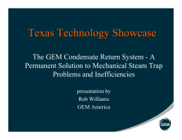 GEM Condensate Return System—A