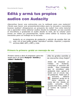 Editar audio con Audacity en Huayra