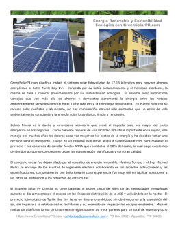 Turtle Bay Inn Photovoltaic Project spanish