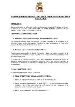 convocatoria curso de juez territorial de doma clasica y reciclaje 2015