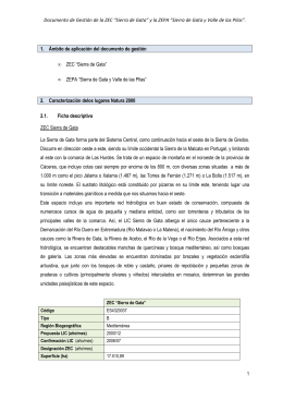 Documento de Gestión de la ZEC “Sierra de Gata